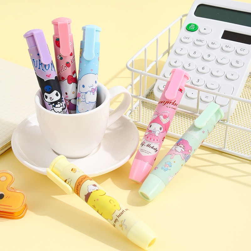 

Penghapus Pensil Mekanik Karakter Sanrio / Mechanical Eraser Lucu / Hapusan Eraser Lipstik