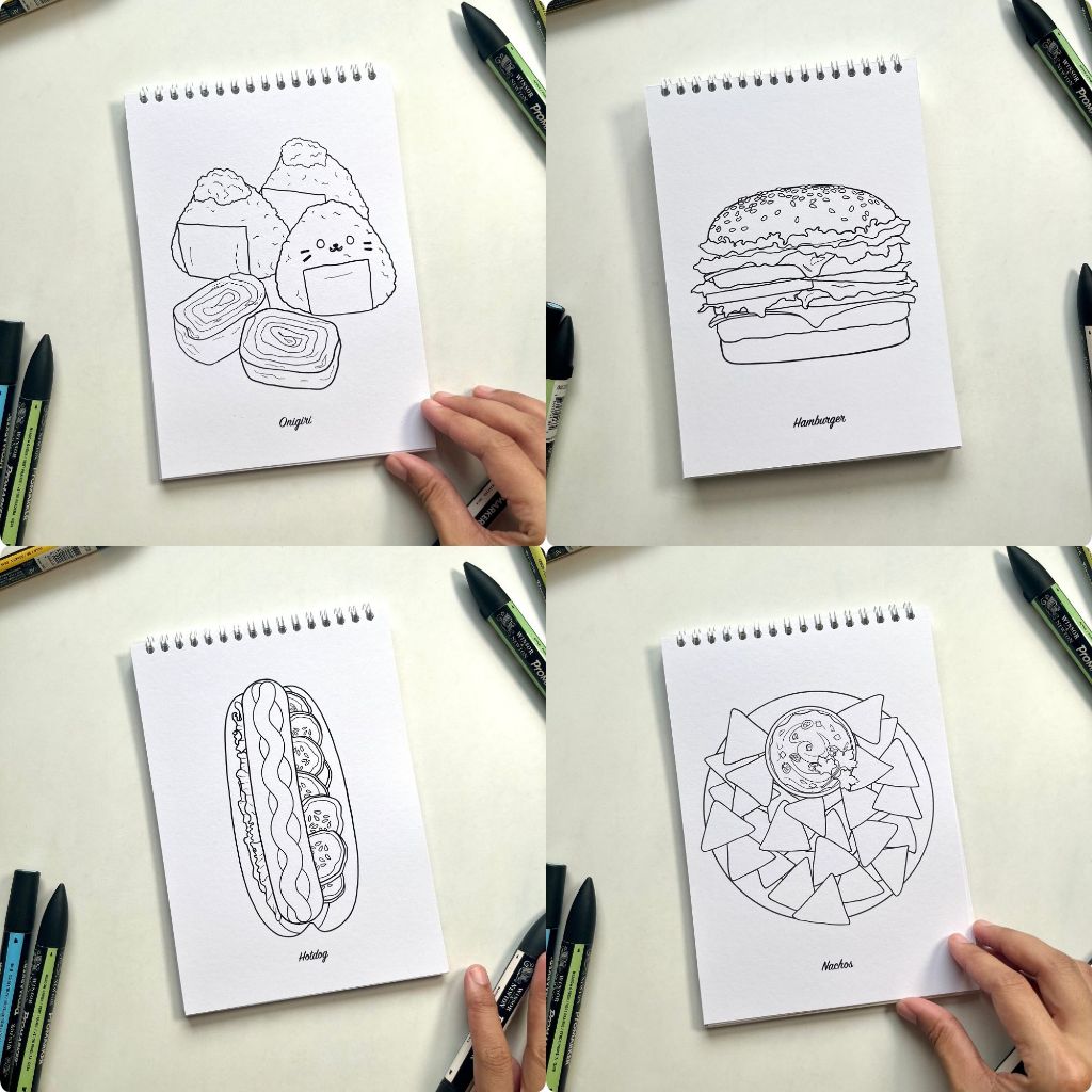 IK6 Colorscape Watercolor & Mixed Media Coloring Book - Fast Food & Snacks