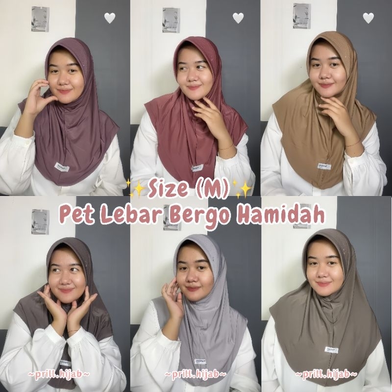 Pet Lebar Size (M) Bergo Hamidah Ori