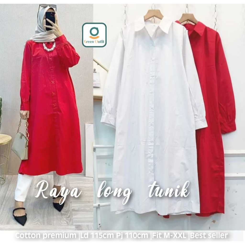 ry tunik wanita merah putih agustusan kemerdekaan jumbo size ld 115 katun polos terbaru kekinian