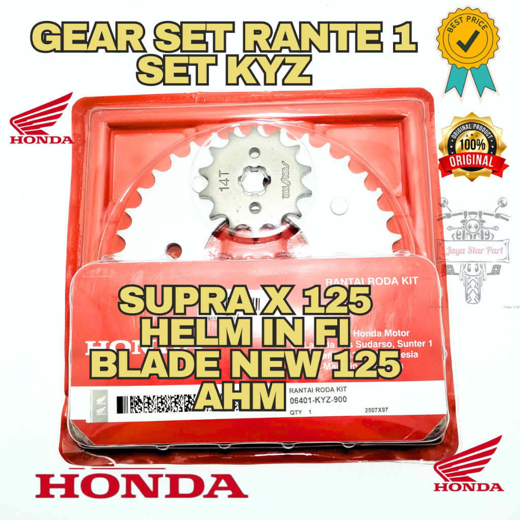 ORI GEAR SET RANTE 1SET SUPRA X 125 HELM IN FI BLADE NEW 125 AHM KYZ