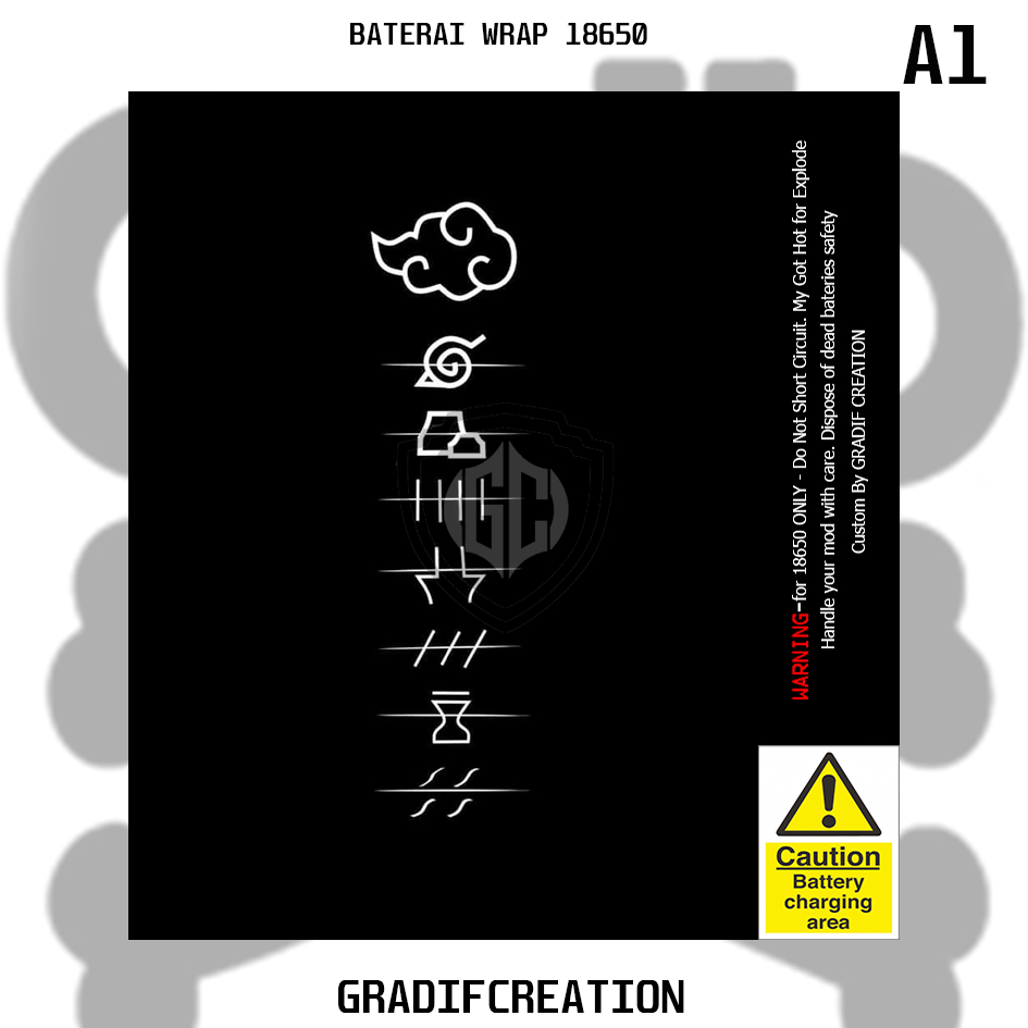 

18650 wrap model jepang wrap anti air premium - bisa custom