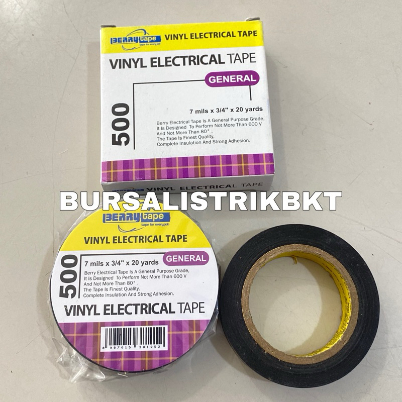 

“PERPACK (120pcs)” ISOLASI KABEL HITAM 20Y BERRYTAPE