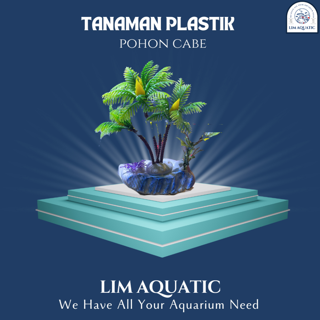 Hiasan Aquarium Pohon Cabe / Tanaman Plastik
