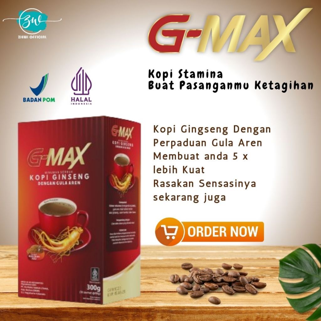 

G-MAX Kopi Kuat Tahan Lama 100% Original Tanpa Efek Samping Herbal Meningkatkan Stamina Pria