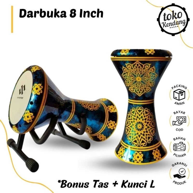 Darbuka 8 Inch Murah Fullset Calti 8 Inci Premium Bahan Cor Alumunium Bergaransi