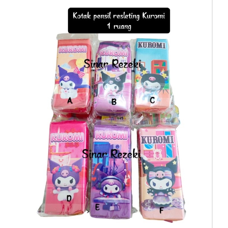 

1 buah!!ERC+638-KR!kotak pensil resleting kuromi/kotak pensil anak sekolah/kotak pensil zipper kuromi