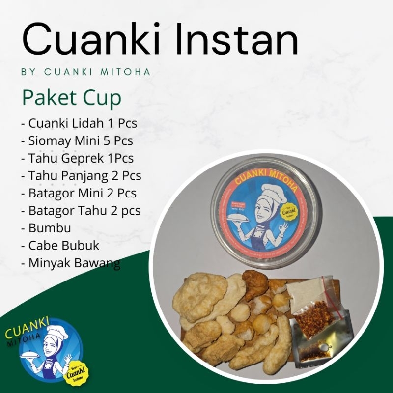 

Cuanki Instan mitoha Paket Cup Komplit + Bumbu