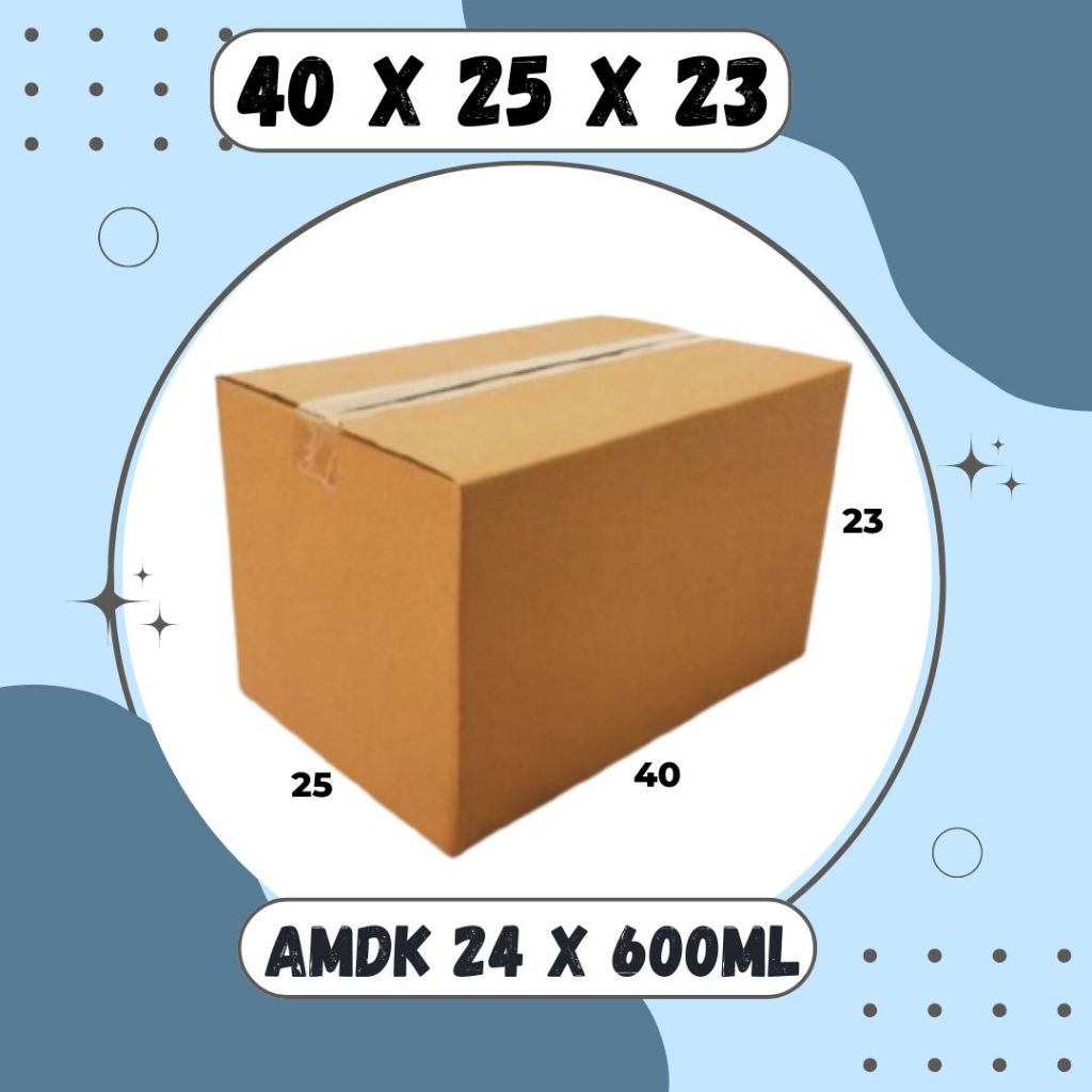 

Kardus AMDK 40x25x23 (600ml Isi 24) Kardus Packing Karton Dus Kotak Kemasan Air Minum Jamu Madu Obat