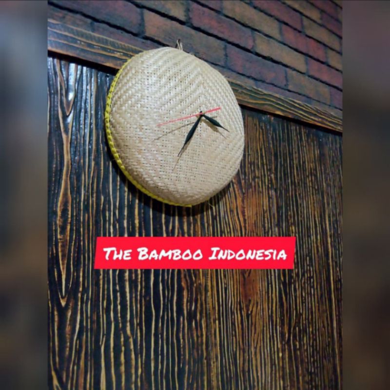 Jam Dinding, Anyaman Bambu, Handmade