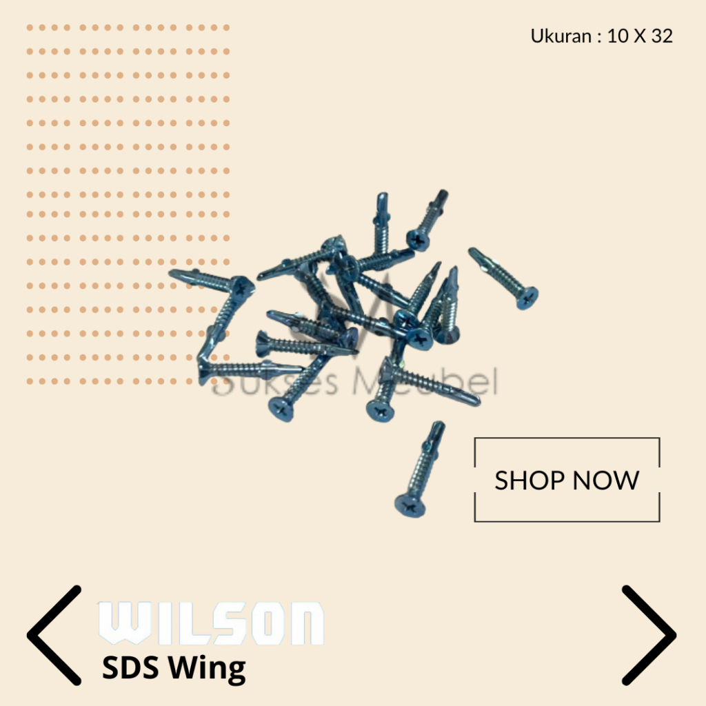 SDS WING 10X32 - WILSON (100 PCS)  / SEKRUP KALSIFLOOR GRC PANEL GRC LANTAI 10X32 WILSON