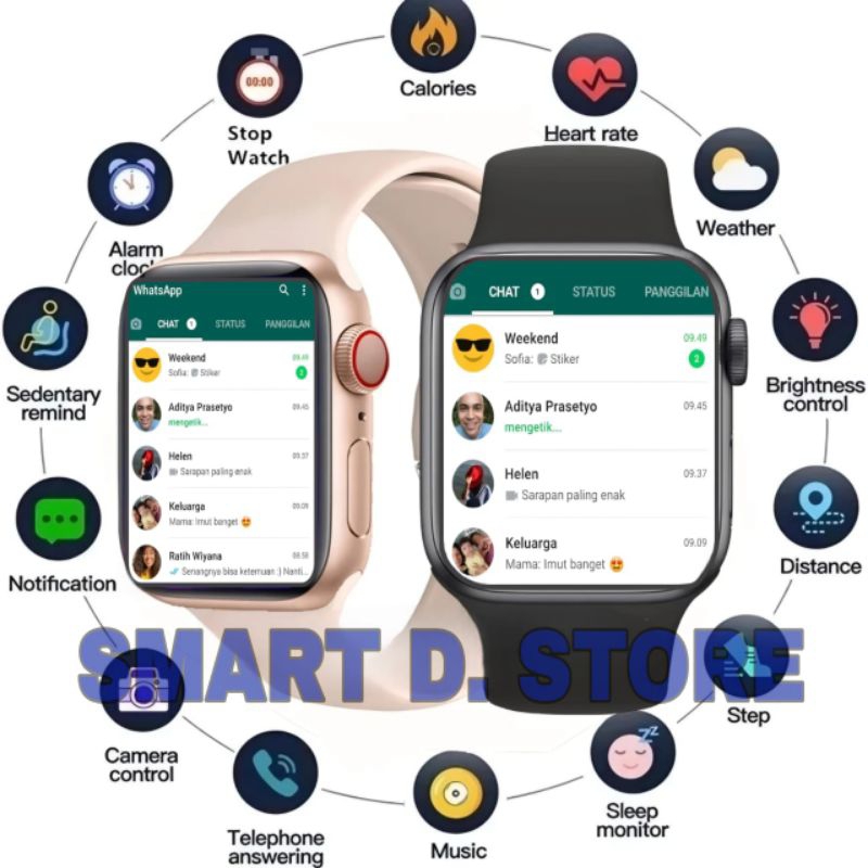 Smartwatch Jam Tangan Pintar Hp Aimo Jam Tangan Monitor Kesehatan Monitoring Tidur Monitor Kamera Pe