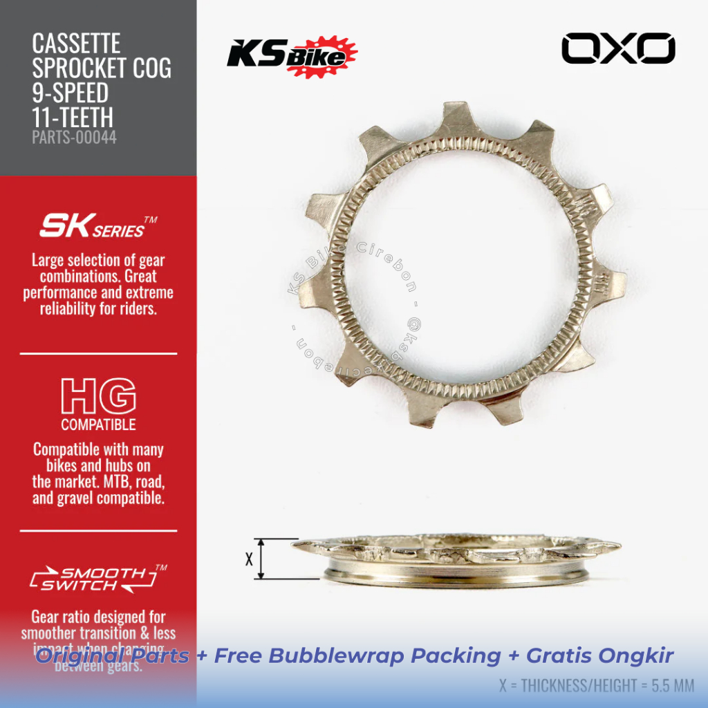 Gear Cog 11T OXO Cassette Sprocket 8 9 10 Speed Mata Gir Kecil Belakang HG Shimano SRAM MTB Road Gra