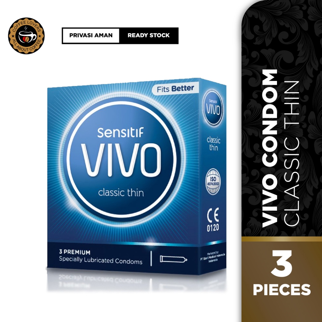 Vivo Classic Thin Kondom Polos | Condom Vivo Kondom Lateks | Latex Condoms Alat Kontrasepsi