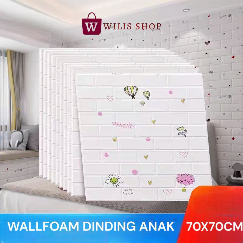 [COD] Wallpaper Stiker Dinding / Wallfoam 3D Emboss Dekorasi Kamar Anak Motif Kids High Quality