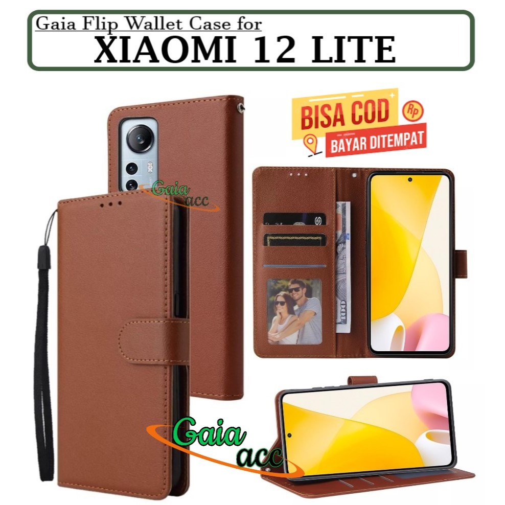 XIAOMI 12 LITE FLIP LEATHER CASE PREMIUM-FLIP WALLET CASE UNTUK XIAOMI 12 LITE