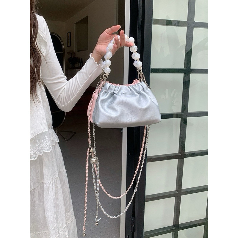 Tas Selempang Kulit Wanita Tas Hp Cewek Handbag Kecil Rantai Cloud Bag GC 8806