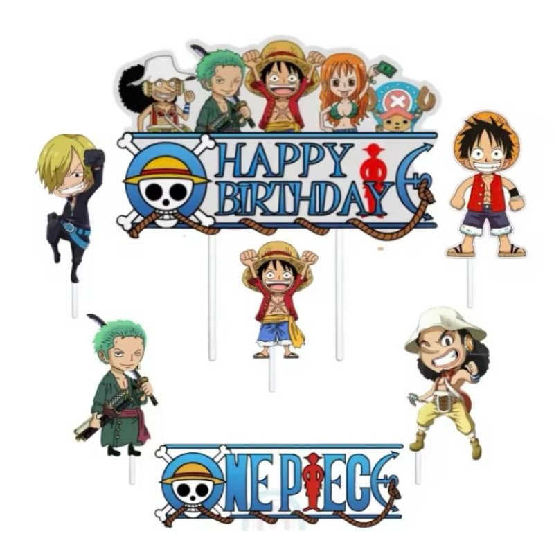TOPPER HIASAN KUE ONE PIECE /  TOPPER KERTAS ONE PIECE CAKE TOPPER ONE PIECE