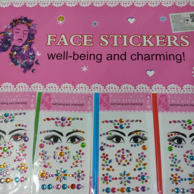 

stiker wajah 1pcs warna pelangi