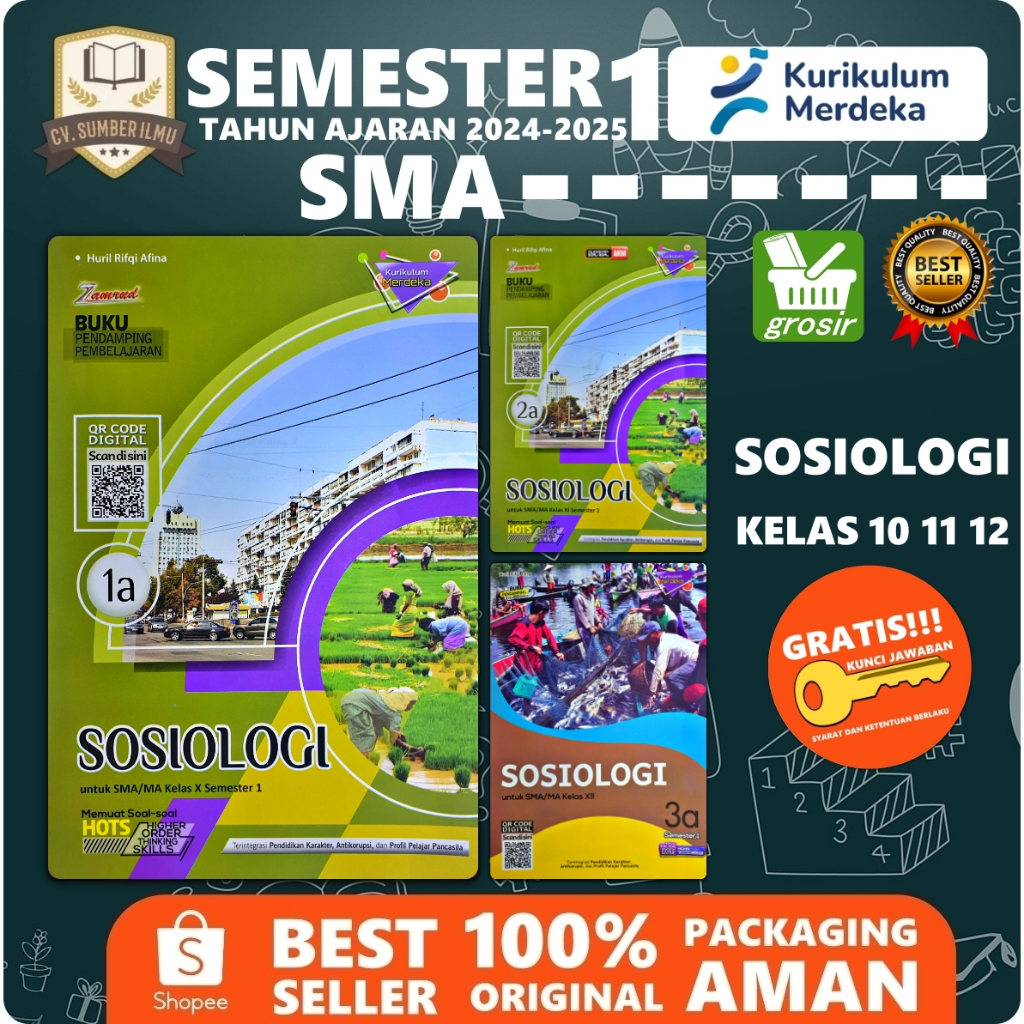 LKS SOSIOLOGI SMA KELAS 10 11 12 SEMESTER 1 KURIKULUM MERDEKA KURMER 2024-2025 | Zamrud PUTRA NUGRAH