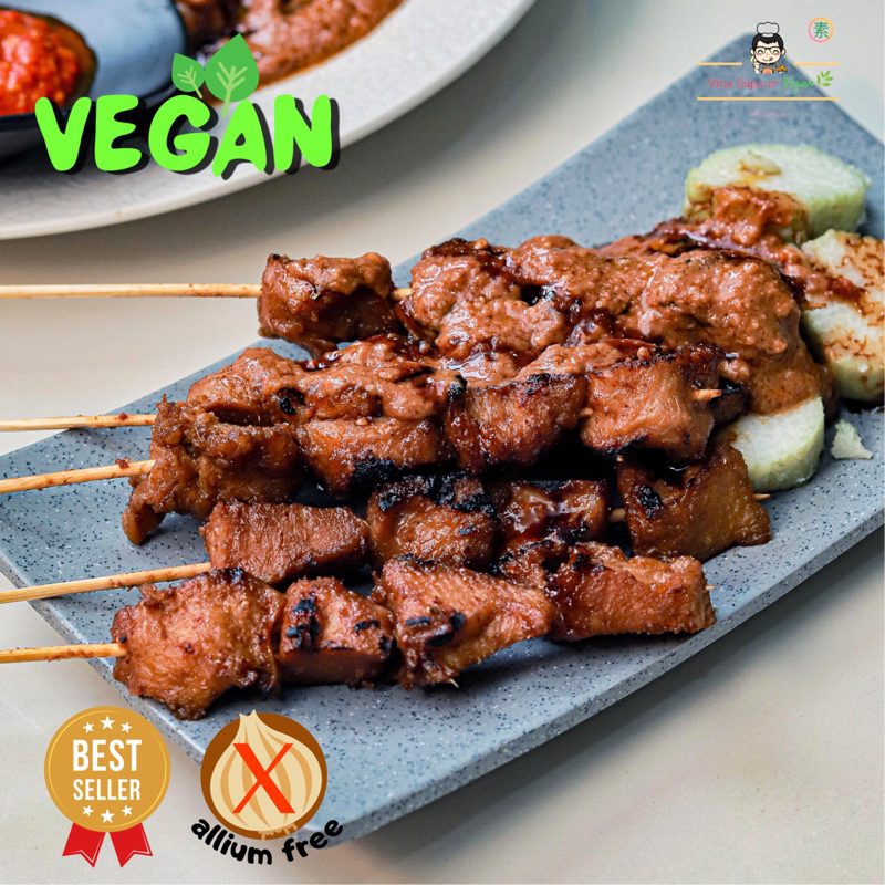 

Vinsdapourvegan - Sate / Satay Krispi Vegan Homemade Frozen Food Bahan Beku Allium Free Vegetarian Plant-Based Friendly 10 tusuk/pack