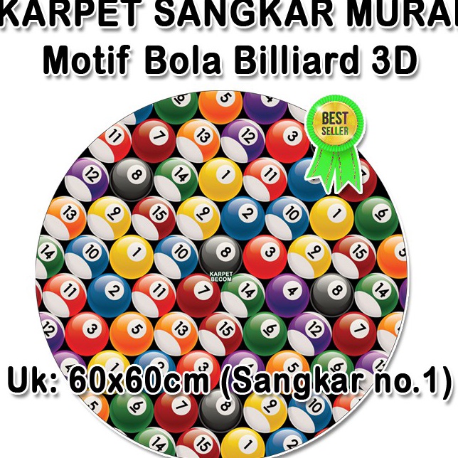 Flash Sale  Karpet Motif BOLA BILLIARD 3D  Sangkar Bulat Murai  Kacer  Cijo