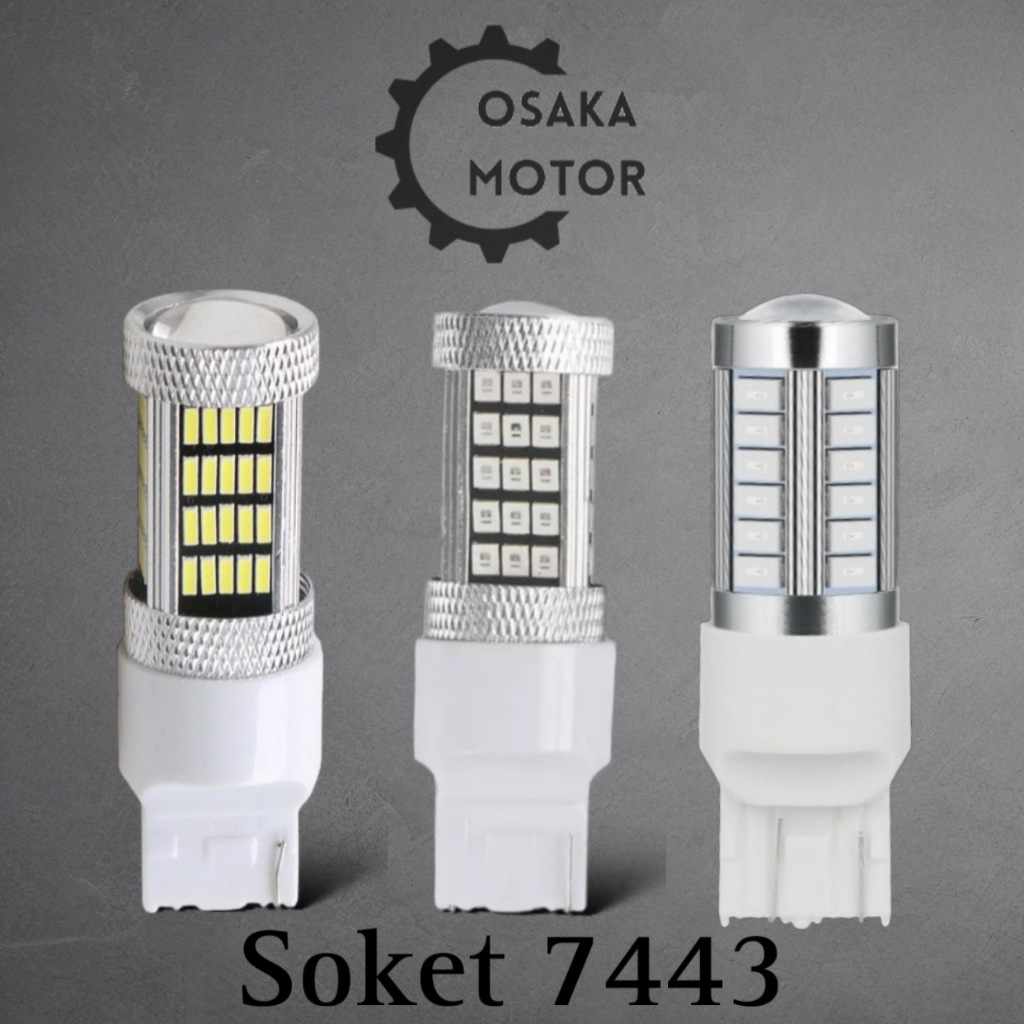 (1 Pcs) Cucuk T20 Lampu Led 7443 Lampu Stop Belakang Kedip 33 SMD 66 SMD 92 SMD Lampu Rem Led Strobo