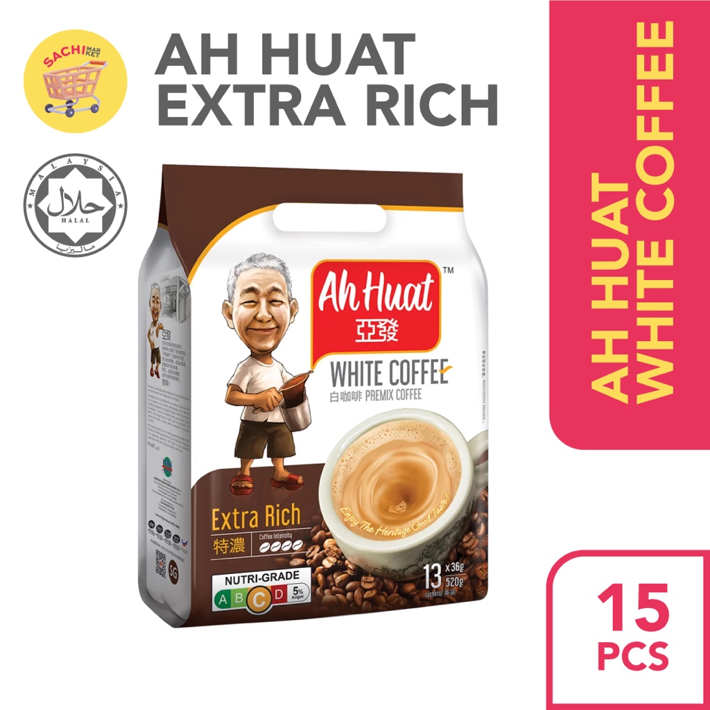 

KOPI AH Huat White Coffee Malaysia Extra Rich Lebih Kaw /Ahuat / Ahhuat Coffee (15pcs)