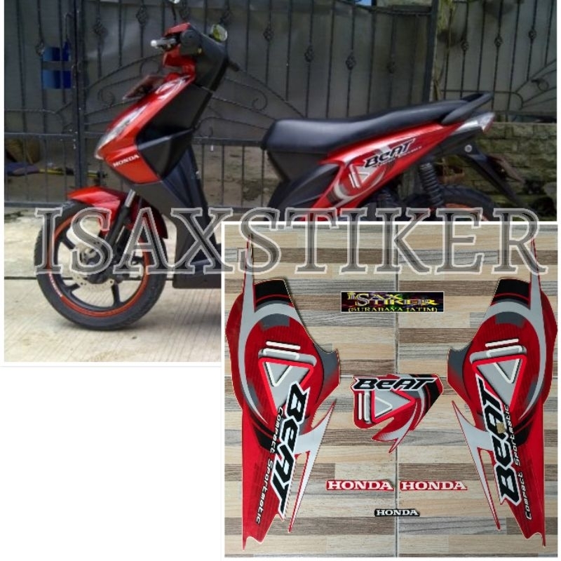 striping original Honda beat karbu merah tahun 2009 2010