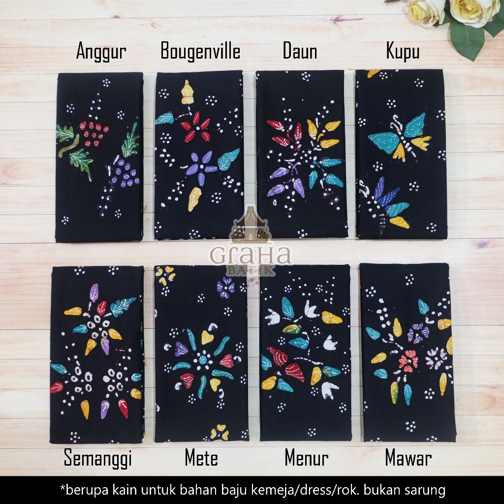 KAIN BATIK TULIS BAKARAN ASLI PATI BAHAN KATUN PREMIUM HITAM WARNA