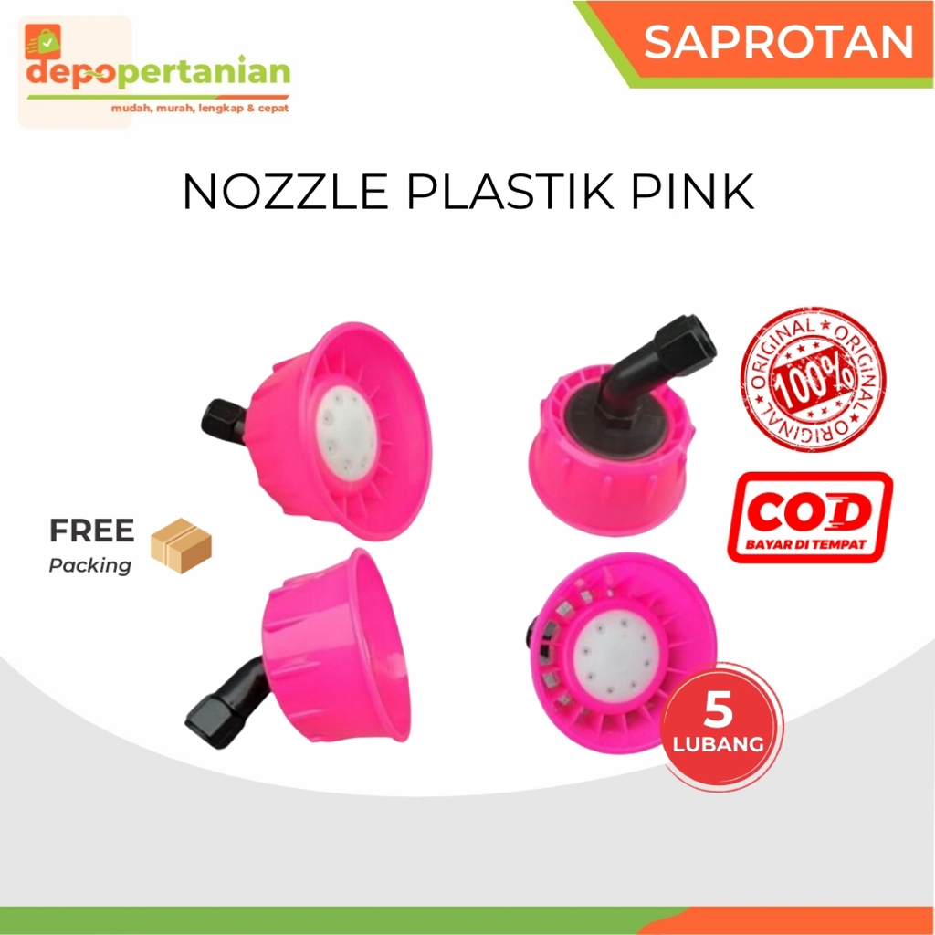 Depo Pertanian - Spuyer Nozzle Plastik Kabut Pink 5 Lubang