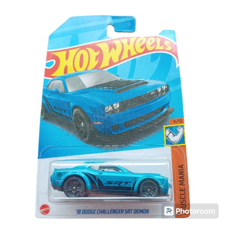 Hot wheels 18 dodge challenger srt demon biru