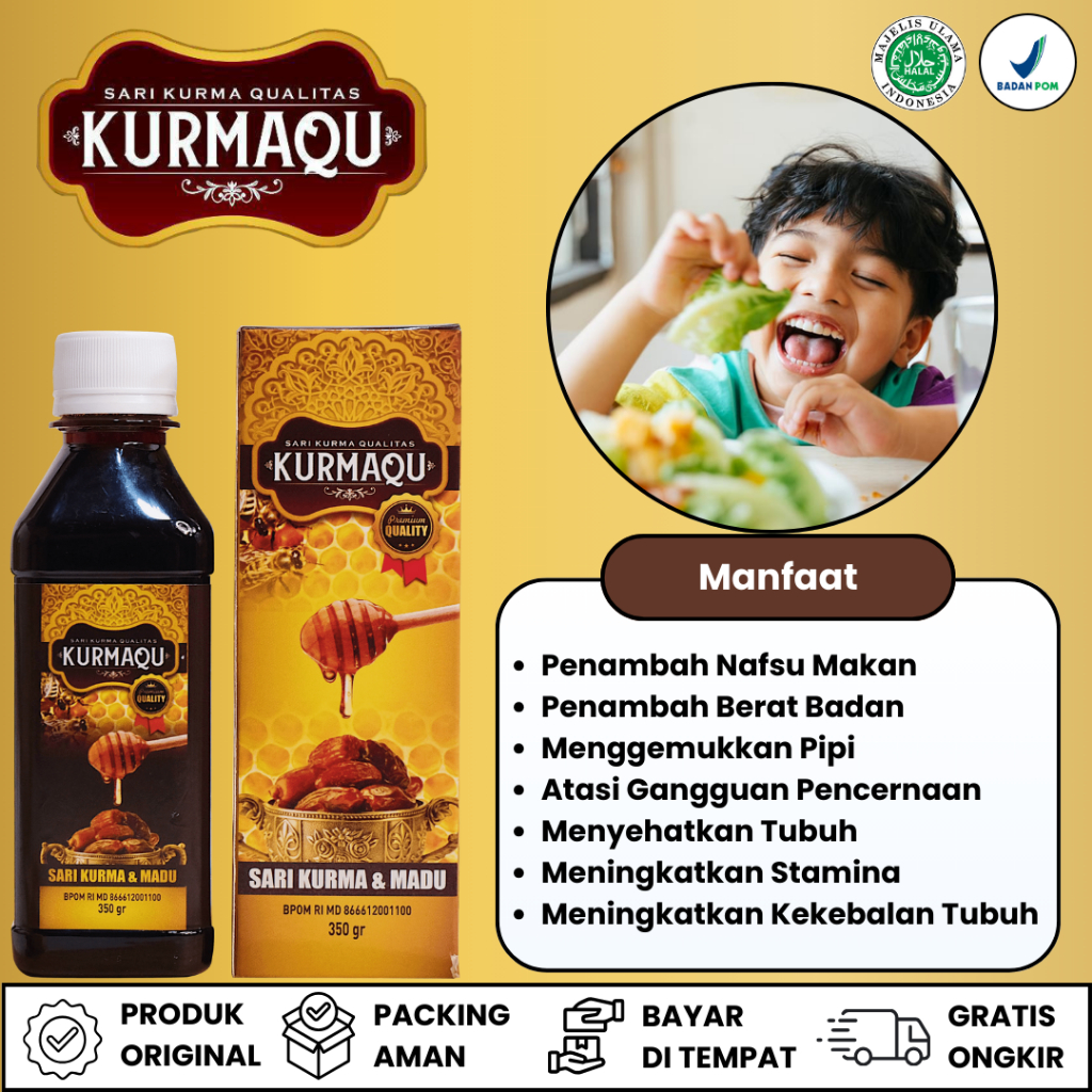 Obat Penambah Nafsu Makan Anak & Dewasa Penggemuk Badan Penggemuk Pipi Kurmaqu 100% Ekstrak Sari Kur