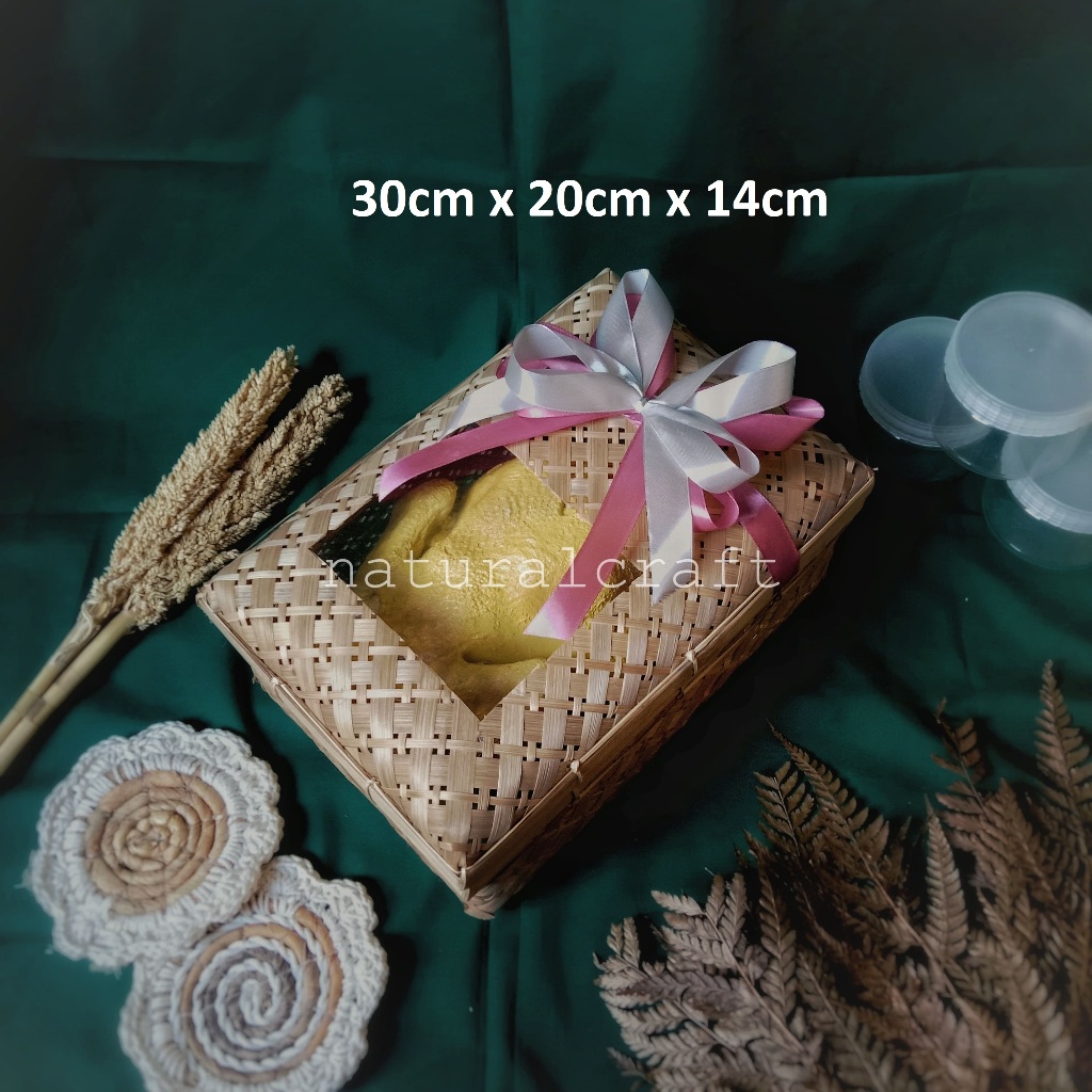 

(B171) Sokase Mika Pita 30cm x 20cm Natural Exclusive l Souvenir l Hantaran l Seserahan l Hampers l Hadiah l Box Penyimpanan l Syukuran l Naturalcraft