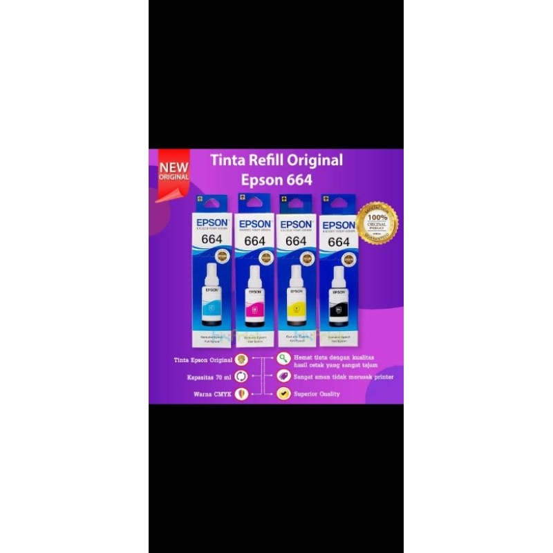 Tinta Epson 664 (T664) 100% ORIGINAL