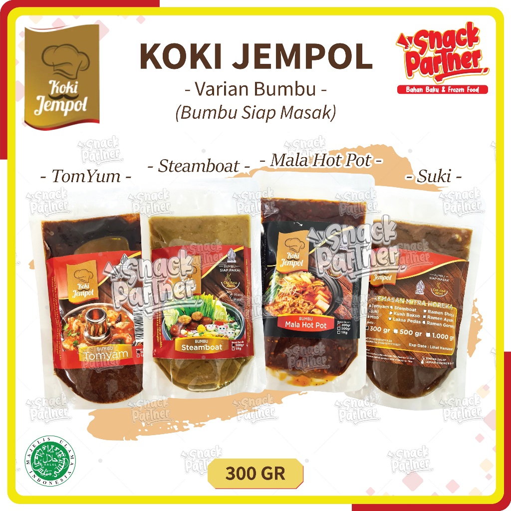 

KOKI JEMPOL | BUMBU MASAK 300 GR / Pouch - Steamboat TomYam TomYum Tam Yam Yum Suki Kuah Mala Hot Pot 300GR