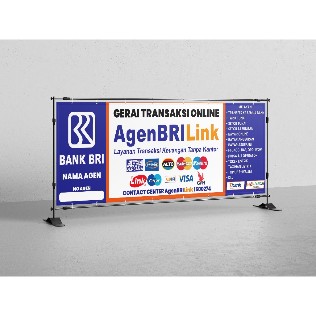 BANNER SPANDUK KONTER BRILINK CUSTOM DESAIN & UKURAN/BANNER PROMOSI