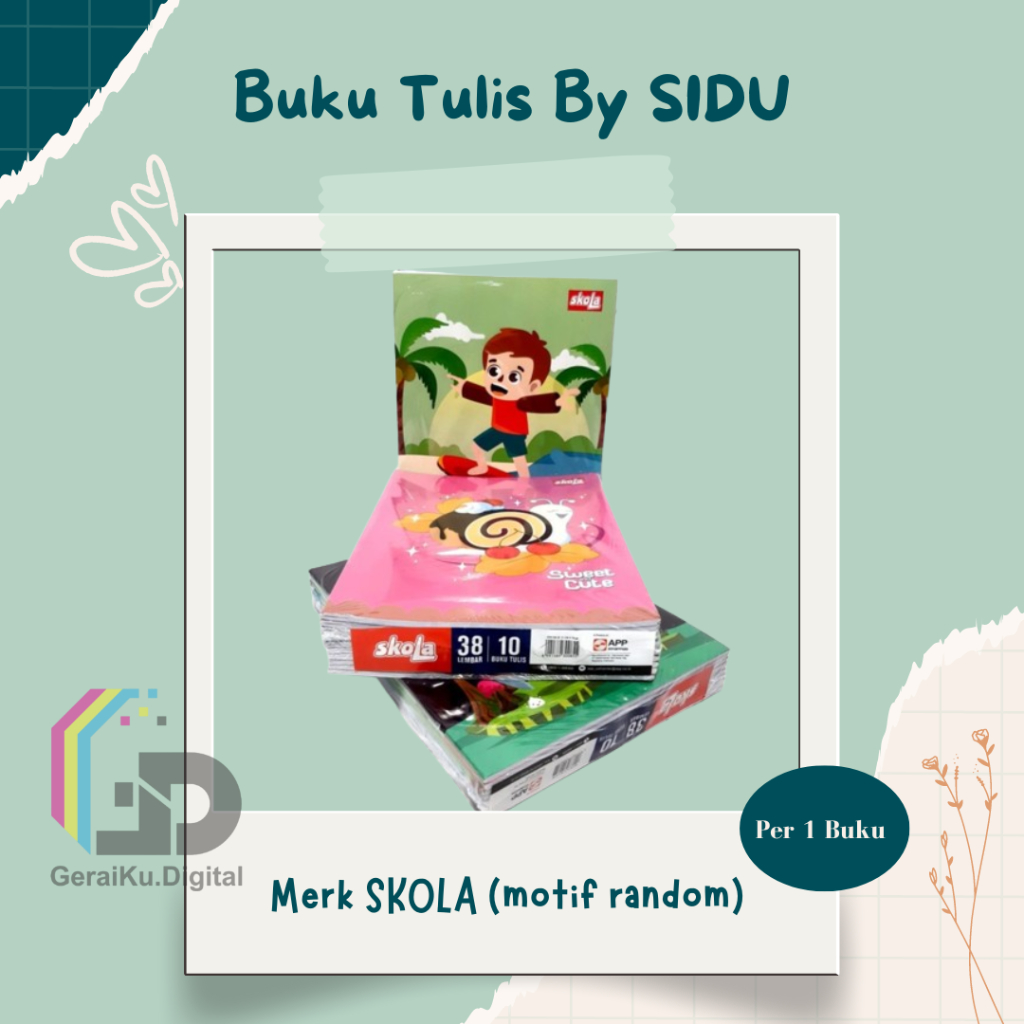 

(Per 1 buku) BUKU TULIS by SIDU MERK SKOLA 38 Hal