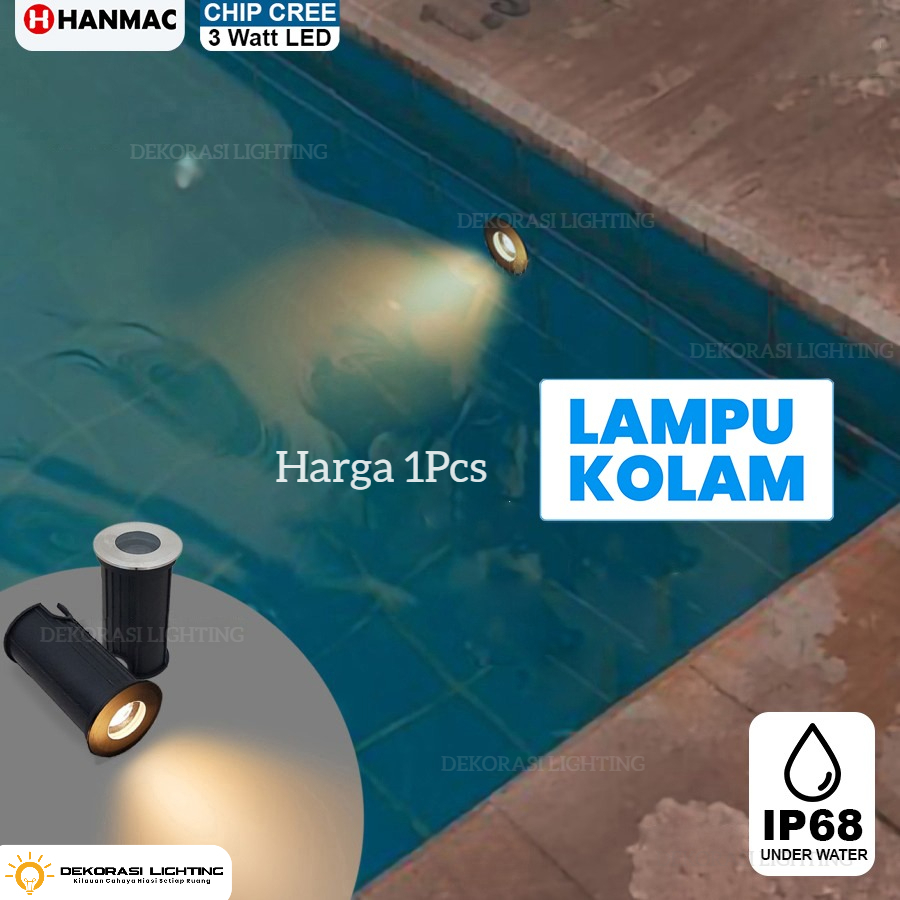 H703 12v 24v lampu kolam lantai stainless ip68 tanpa trafo 3W waterproof stainless 316