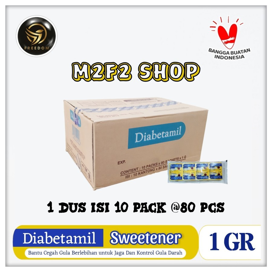 

Diabetamil Sweetener | Gula Manis Alami Nol Kalori Sachet - 1 gr (Kemasan Karton)