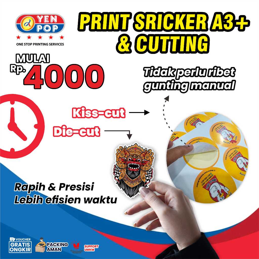 

Cetak Print A3+ Sticker Chromo I Sticker Vinyl I Sticker Transparant Die Cut / Kiss Cut / Print Only
