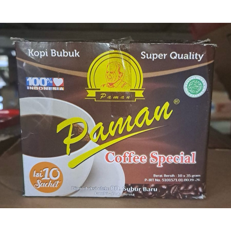 

KOPI PAMAN 35gr x 10 bungkus KHAS JAMBI || Oleh-oleh Jambi || Kopi Hitam || Kopi Hitam Paman || Kopi Paman Jambi