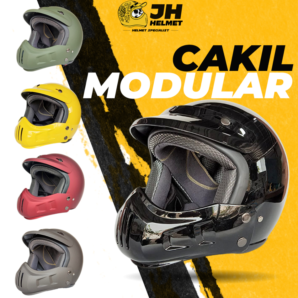 Helm Cakil Modular | Helm Retro | Full Face | Jual Helm
