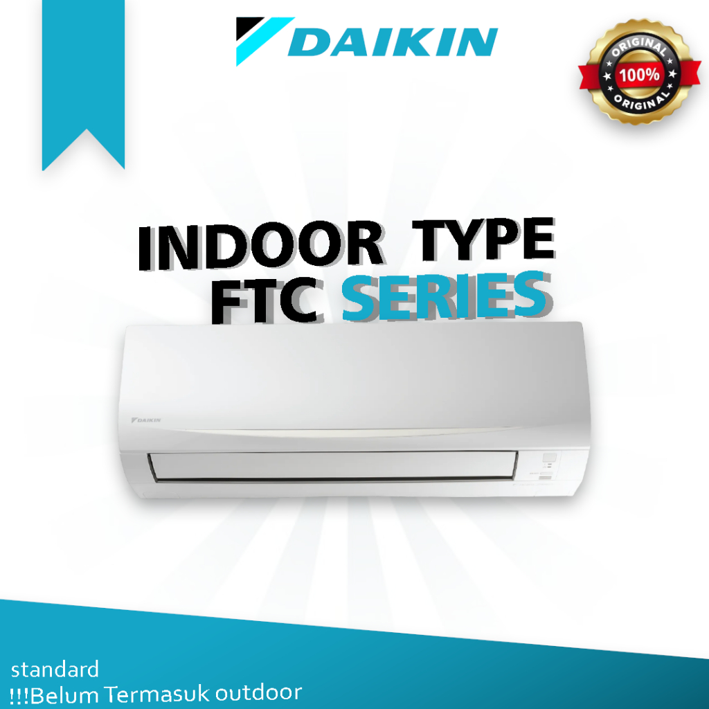 INDOOR AC DAIKIN STANDART NON INVERTER 1/2 PK FTC15NV14 THAILAND ( HANYA INDOOR SAJA BELUM TERMASUK 