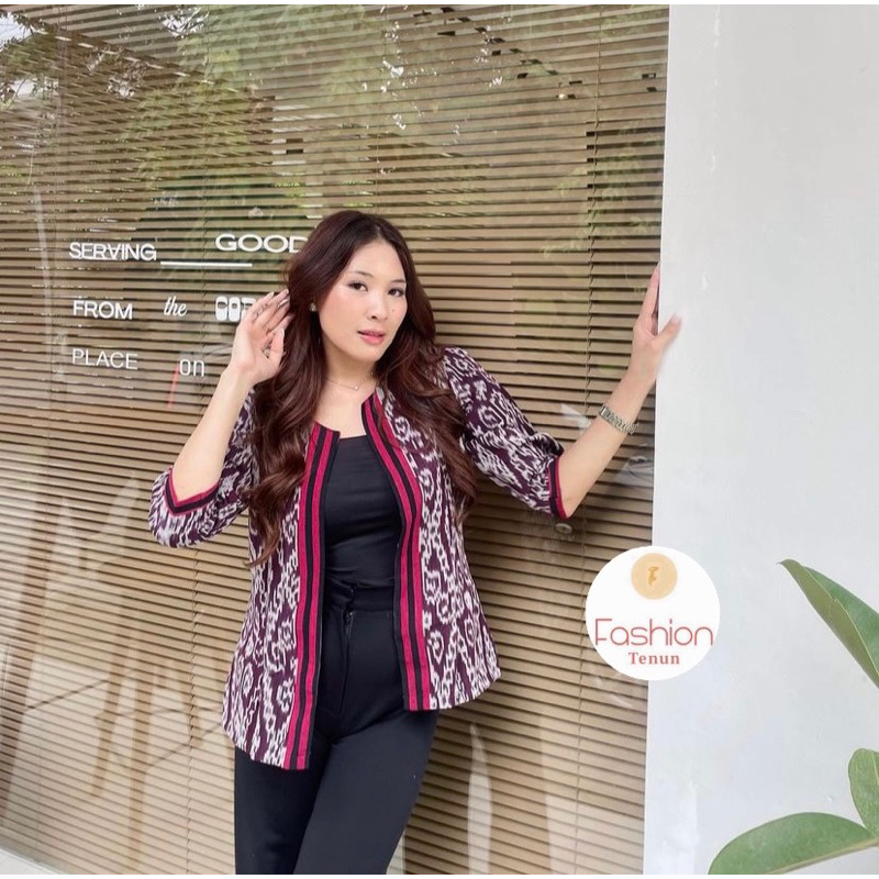Narita Outer (Atasan tenun) / blazer kantor / baju batik tenun / seragam kantor / jas wanita / blaze