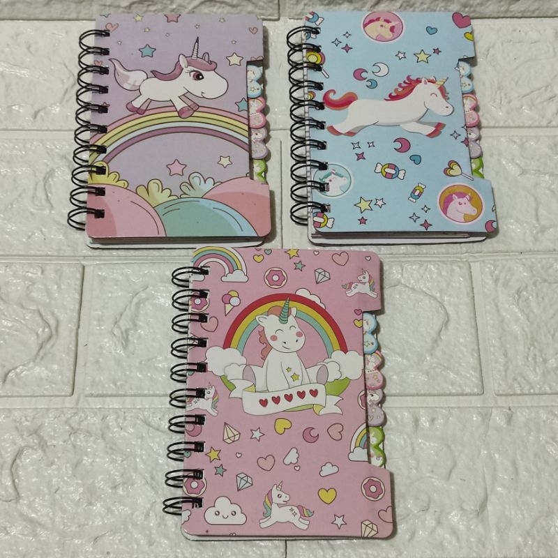 

Diary Unicorns - Unicorn Diary - Notes Kertas Berwarna - Diary Full Color (9x14 cm) - Notes Spiral - Buku Catatan - Cover Tebal