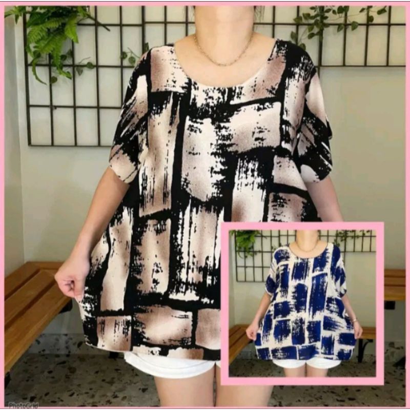 atasan jumbo xxxxl motif bunga warna2 muda bahan rayon premium
