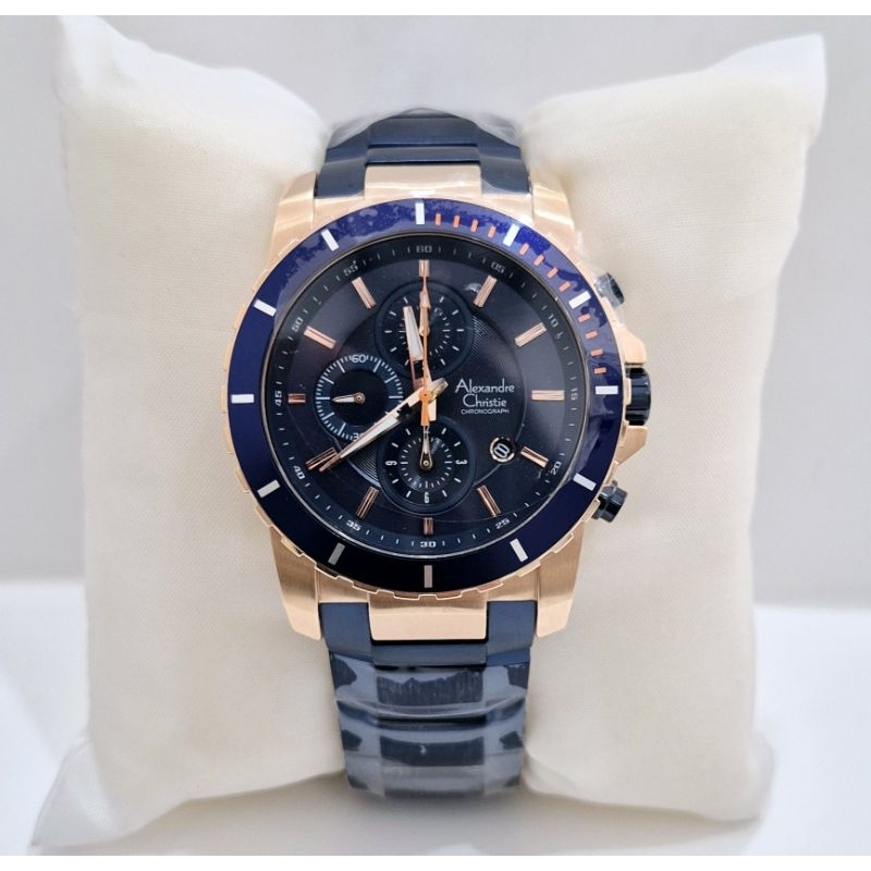 Alexandre christie 6141 chrono blue rosegold original