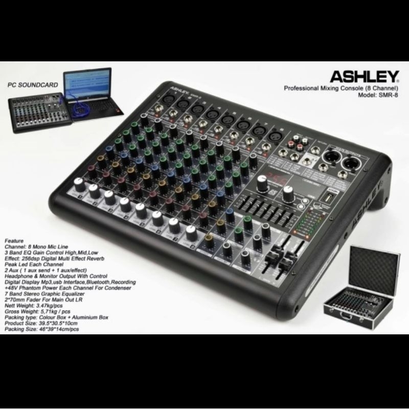 MIXER AUDIO ASHLEY SMR8 ORIGINAL MIXER ASHLEY SMR 8 CHANNEL