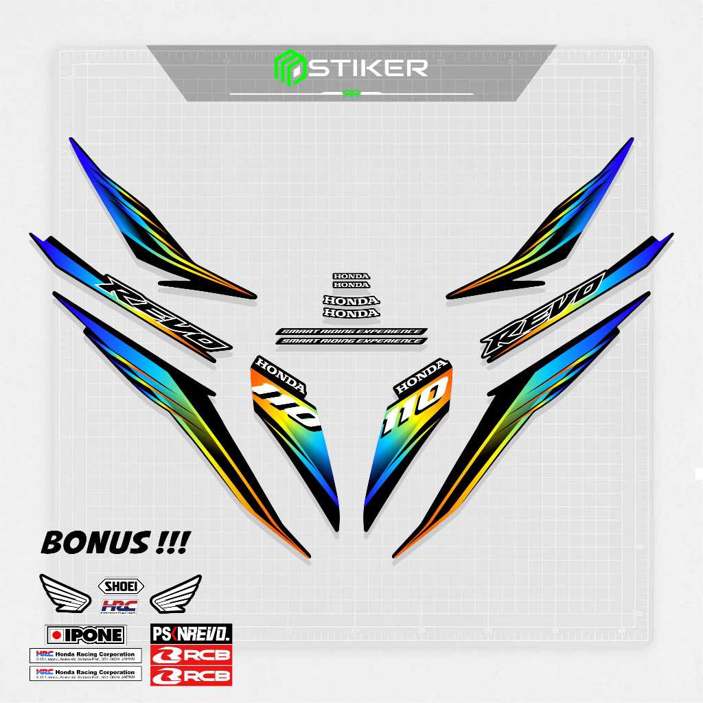 STRIPING STOCK DECAL HONDA ABSOLUTE REVO 110 LAMA / OLD TAHUN 2009 / STIKER REVO / REVO ABSOLUTE / L